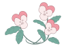 シンプルなパンジーのお花　(ピンク色)　透過PNG　春のイラスト