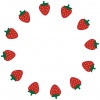 いちごの円形フレーム02　赤いいちご