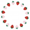 いちごの円形フレーム04　赤いいちごと白いいちご