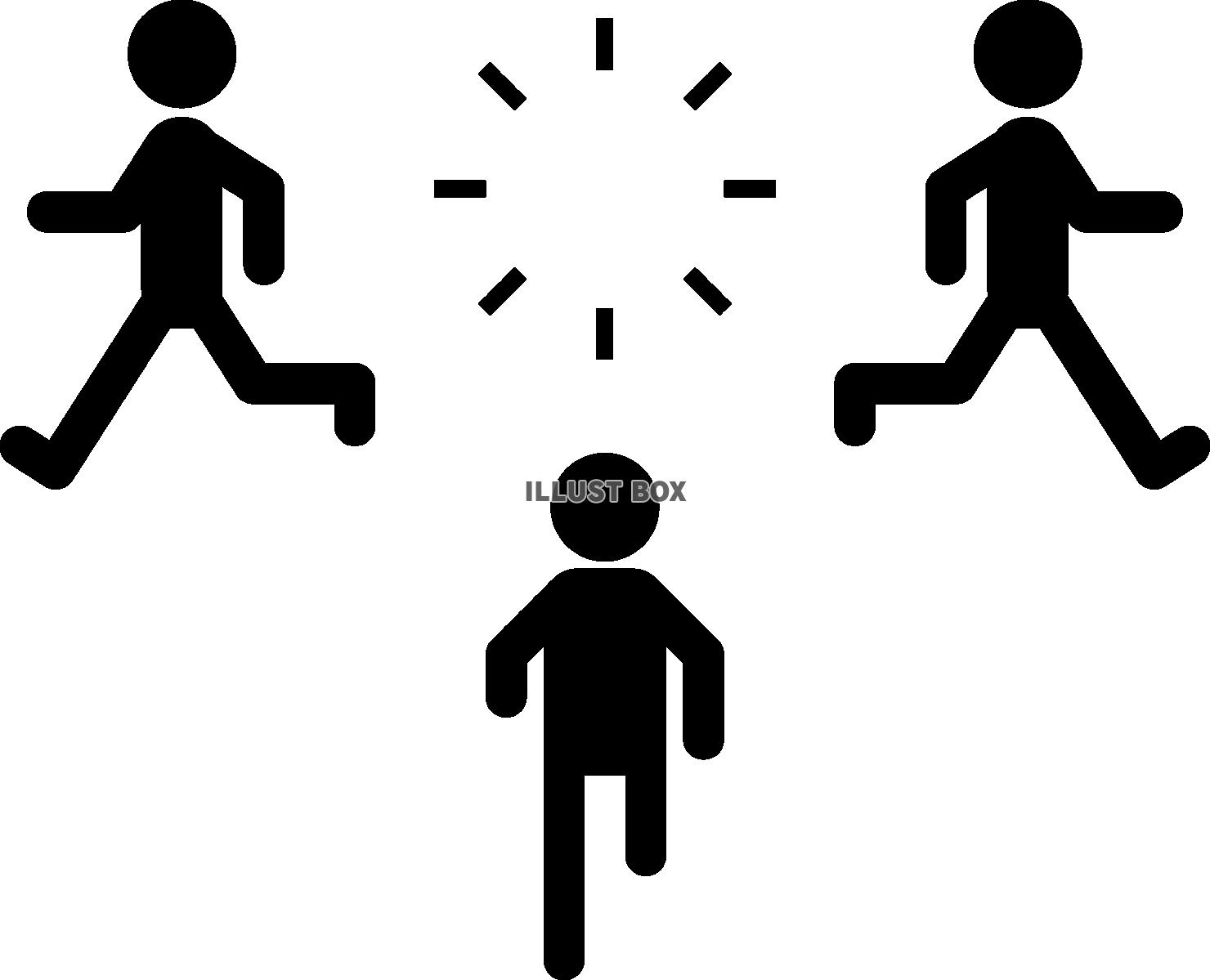 解散 お別れ お流れ 散る ピクトグラム