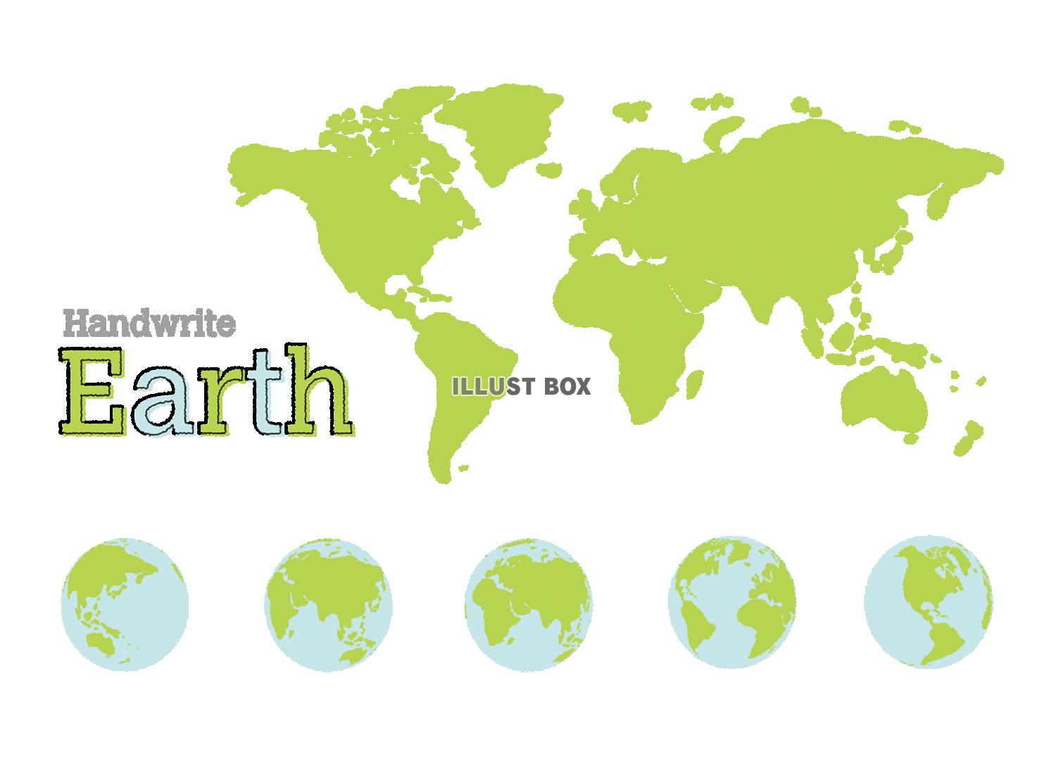 手書きのラフな世界地図