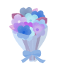 かわいい花束のイラスト（青） 