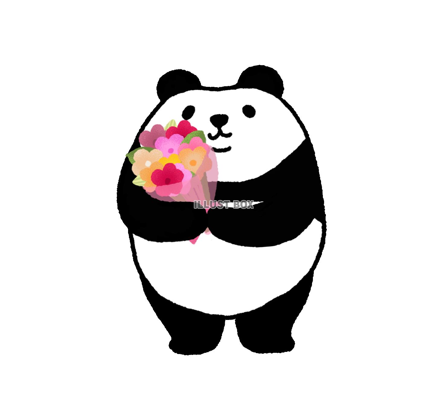 パンダシリーズ　ピンクの花束