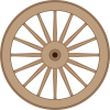 古い木製　馬車の車輪　ウエスタンのイメージ