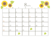 ２０２２年　８月のカレンダー　ヒマワリ