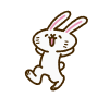 ウサギキャラシリーズ　のんびり歩くウサギ