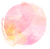 水彩タッチのラフな丸（ピンク）