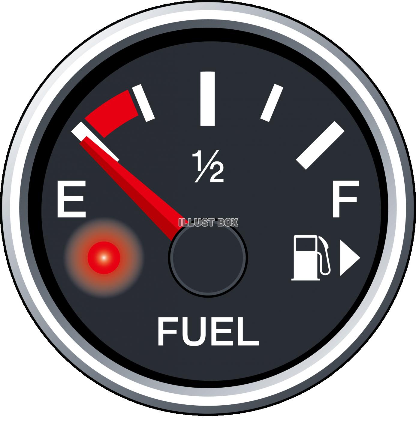 ガス欠　燃料切れ　自動車の燃料計