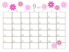 ２０２２年　９月のカレンダー　コスモス