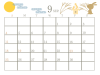 ２０２２年　９月のカレンダー　お月見