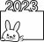 2023年の年賀状に使えるかわいいうさぎのフレーム枠イラスト