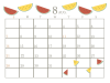 ２０２２年　８月のカレンダー　スイカ