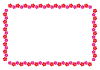 4_枠_ハイビスカス・赤・ピンク・長方形・横