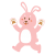 バンザイして喜ぶうさぎ（ピンク）2023