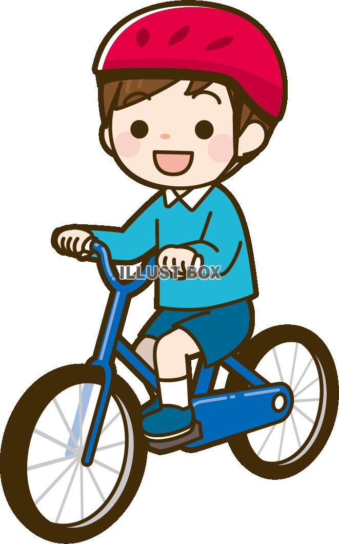 無料イラスト 自転車に乗る男の子