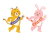 バトンを渡す寅と兎（2023・卯年）