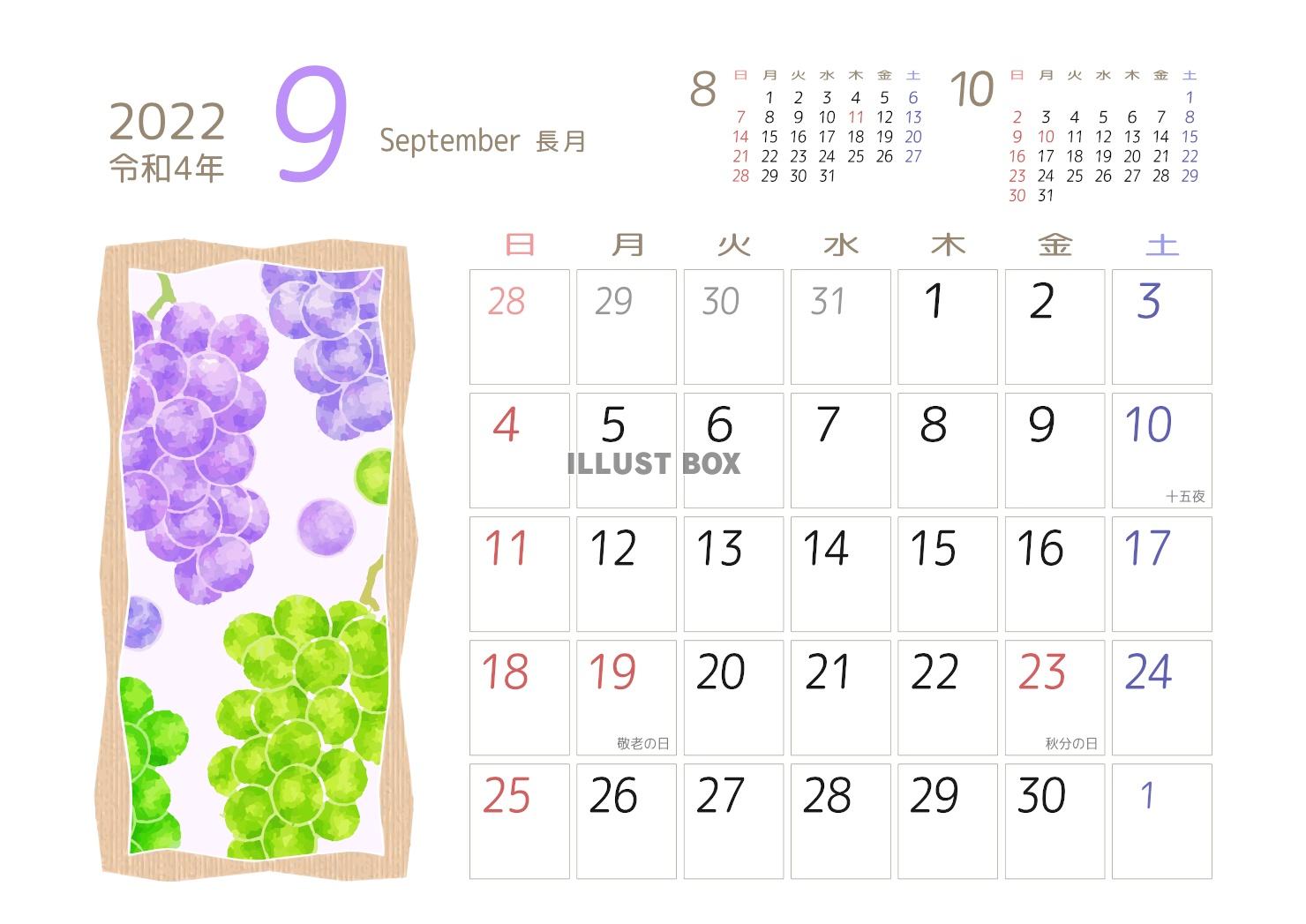 2022年9月果物カレンダー ぶどう