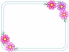 コスモスお花模様フレームシンプル飾り枠背景イラスト