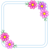 コスモスお花模様フレームシンプル飾り枠背景イラスト透過png