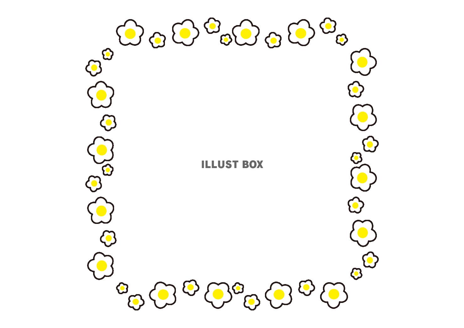 4_枠_花・白・黄色・正方形
