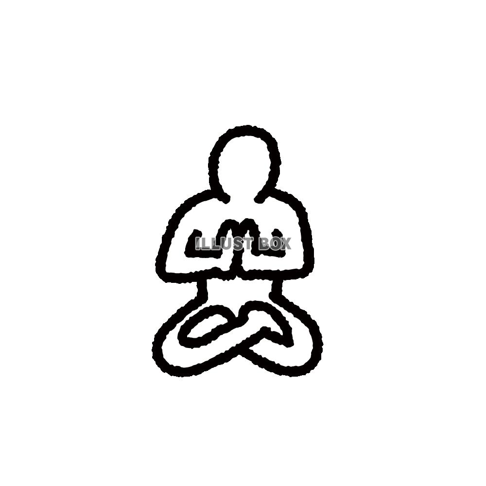 シンプル人物ポーズシリーズ　ヨガ、瞑想