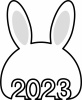 かわいいうさぎの2023年賀状フレームイラスト