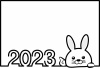 かわいいシンプルなうさぎ2023のフレームイラスト