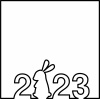 かわいいシンプルなうさぎ2023のフレームイラスト