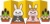着物姿のかわいいうさぎのペアイラスト
