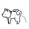 おしっこをする柴犬のシンプルでかわいいイラスト
