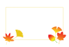 秋のポストカード08　横　枠線と紅葉