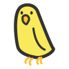 シンプルな黄色い鳥