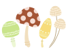 シンプルなキノコのイラスト　線なし