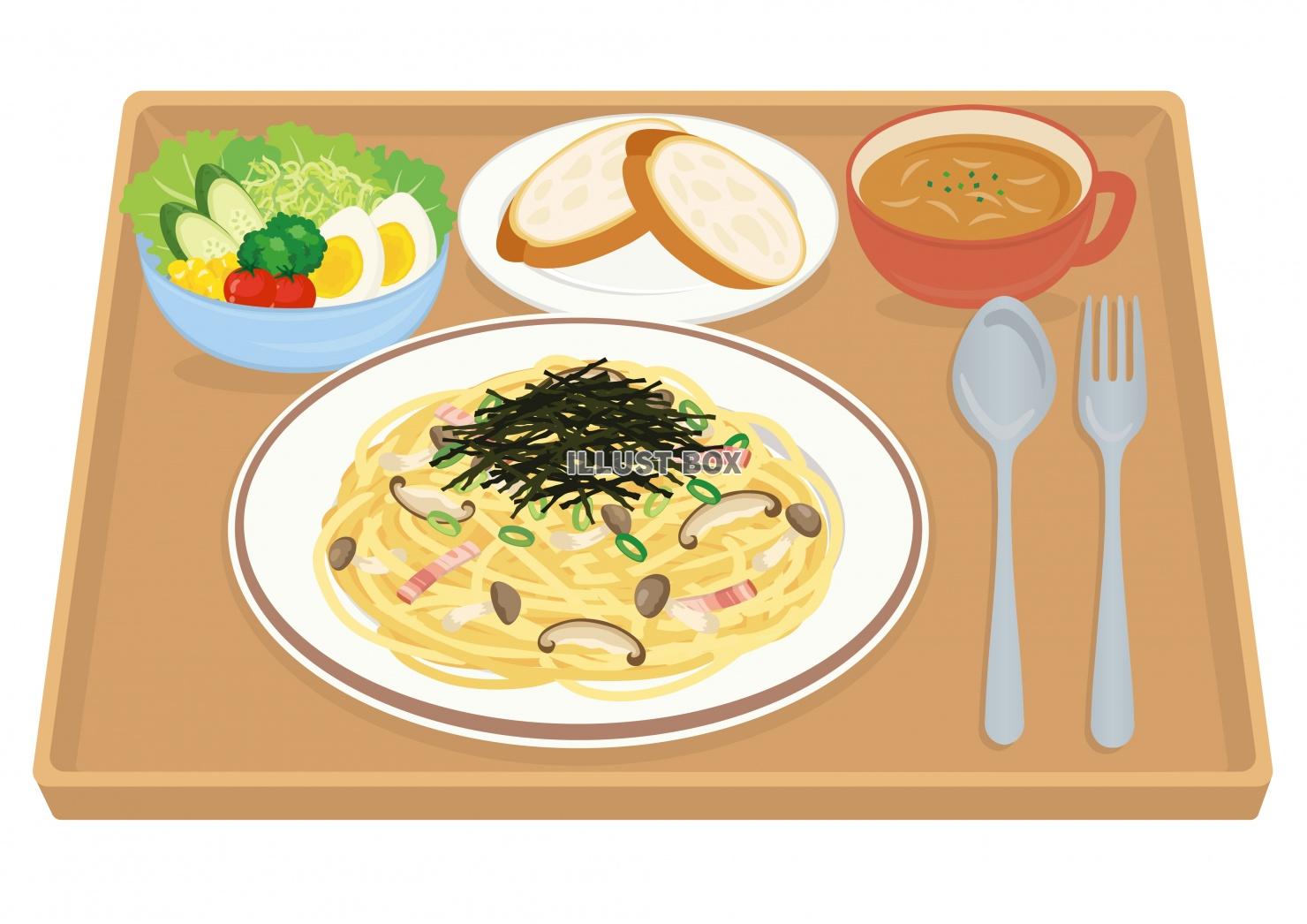食事★洋食シリーズ★パスタ★和風きのこスパゲティー★トレイ