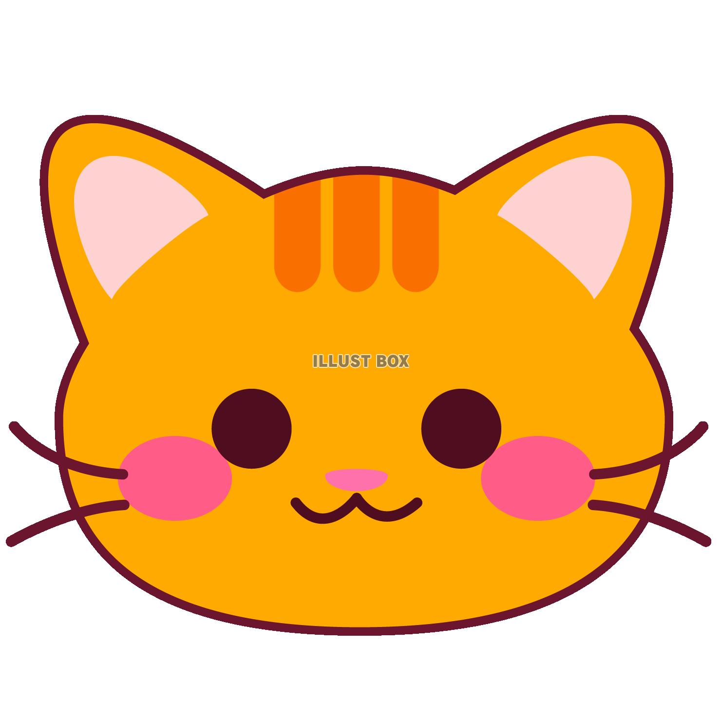 無料イラスト シンプルな猫の顔イラスト４