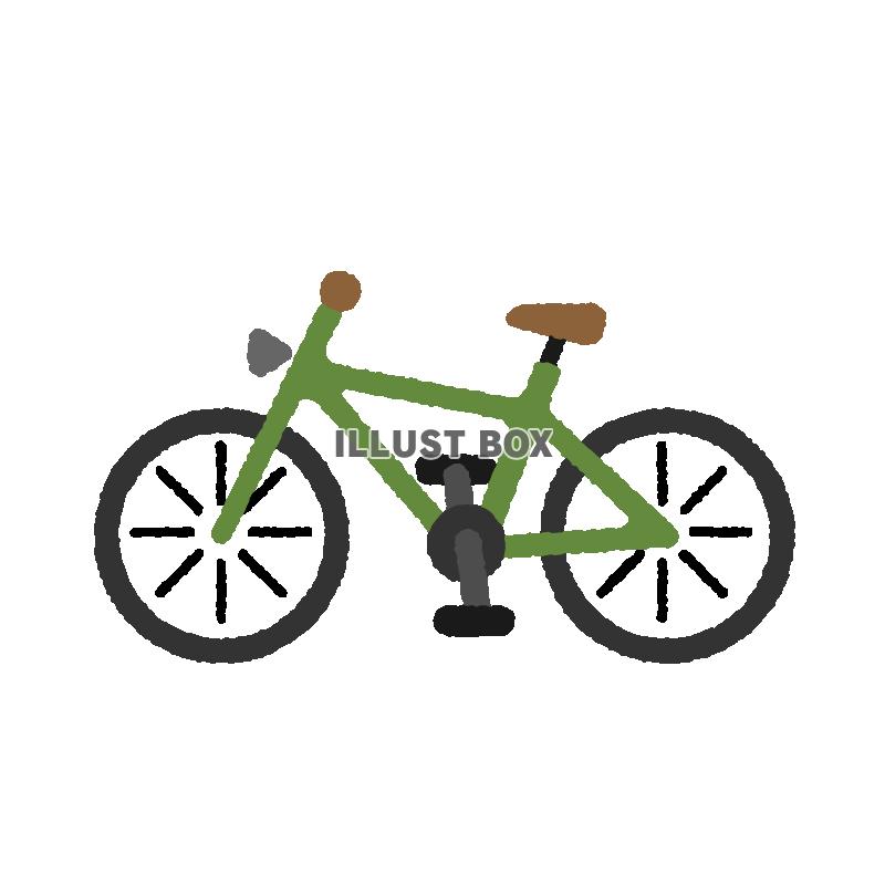 無料イラスト シンプルでかわいい緑の自転車