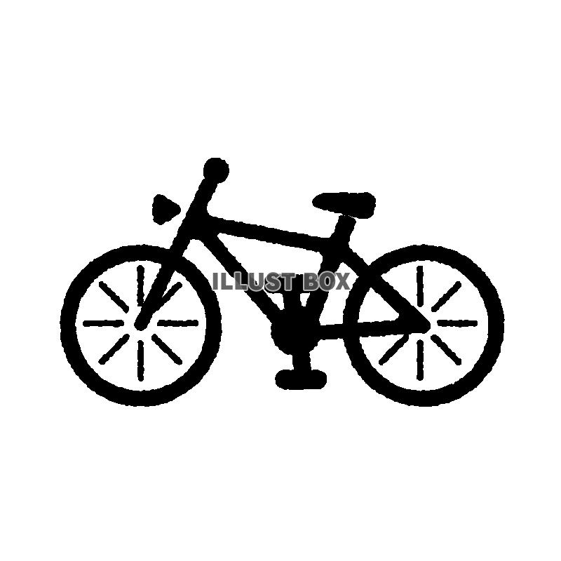 無料イラスト 手書きの自転車のシルエットアイコン