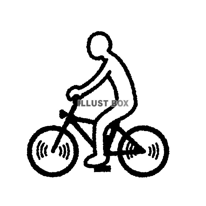 無料イラスト シンプル人物ポーズシリーズ 自転車に乗る人
