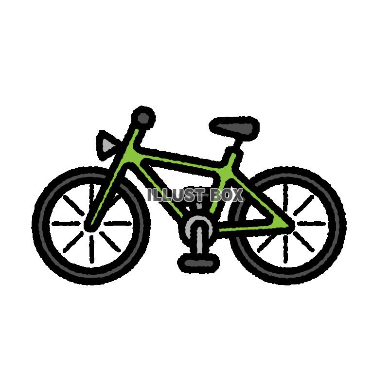 シンプルでかわいいポップな緑の自転車