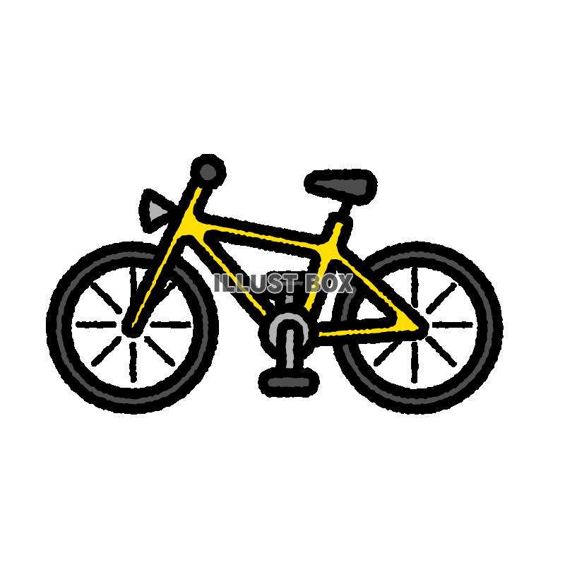 シンプルでかわいいポップな黄色い自転車 