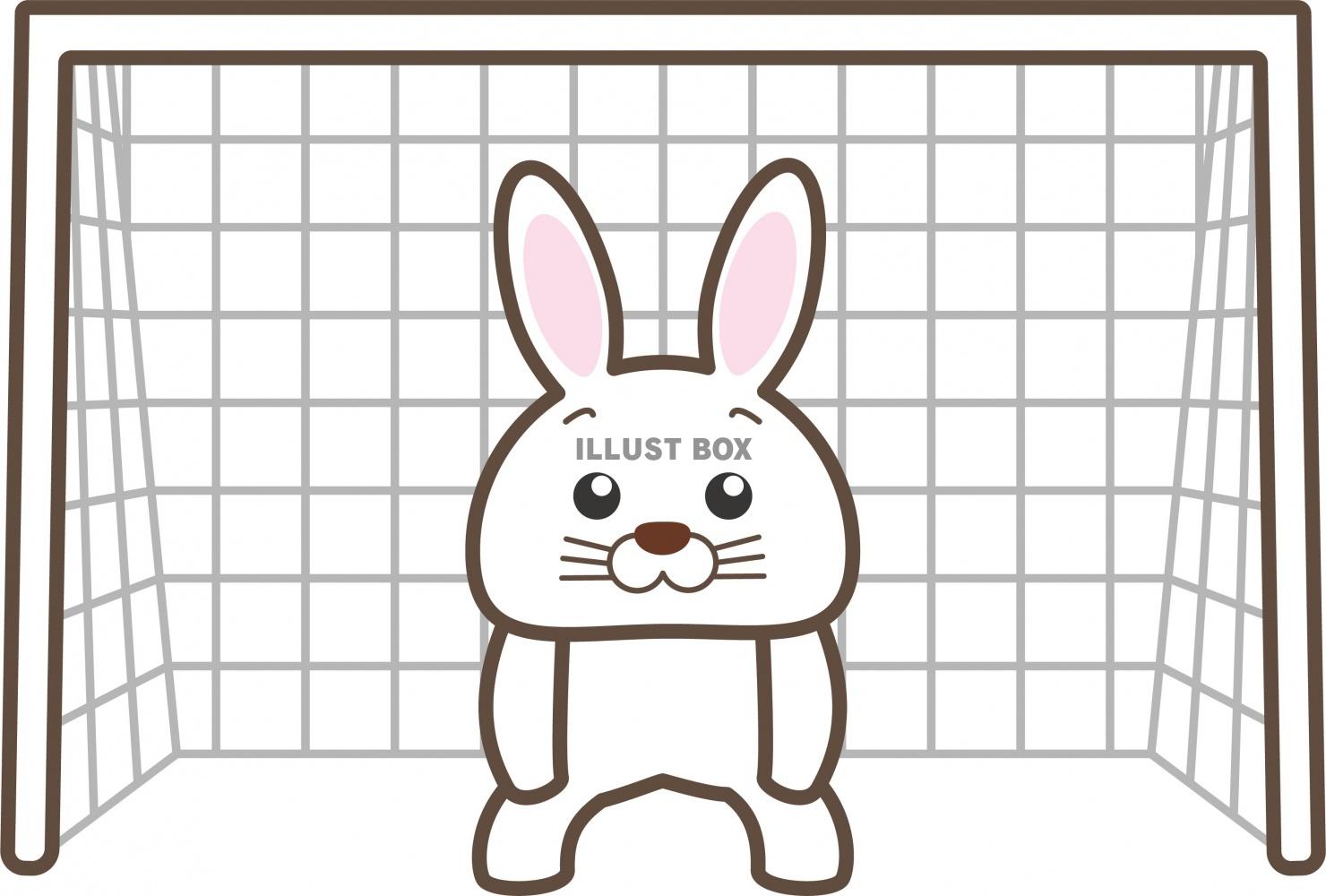 うさぎのスポーツシリーズ・サッカーのイラスト
