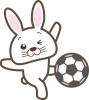 うさぎのスポーツシリーズ・サッカーのイラスト