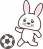 うさぎのスポーツシリーズ・サッカーのイラスト