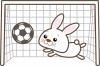 うさぎのスポーツシリーズ・サッカーのイラスト