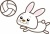 うさぎのスポーツシリーズ・バレーボールのイラスト