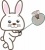 うさぎのスポーツシリーズ・バドミントンのイラスト