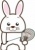 うさぎのスポーツシリーズ・バドミントンのイラスト