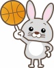 うさぎのスポーツシリーズ・バスケットボールのイラスト