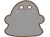 灰色の笑顔のおばけ