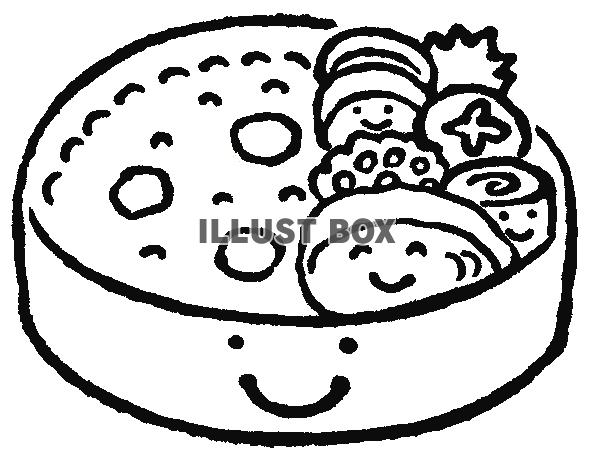 かわいい秋のお弁当１（線画）